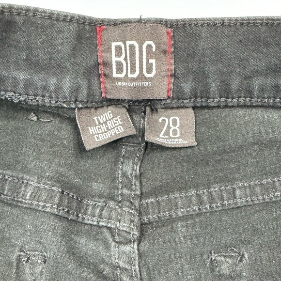 BDG Twig High Rise Crop Light Stretch Skinny Black Jeans Womens 28/6 - Picture 5 of 11